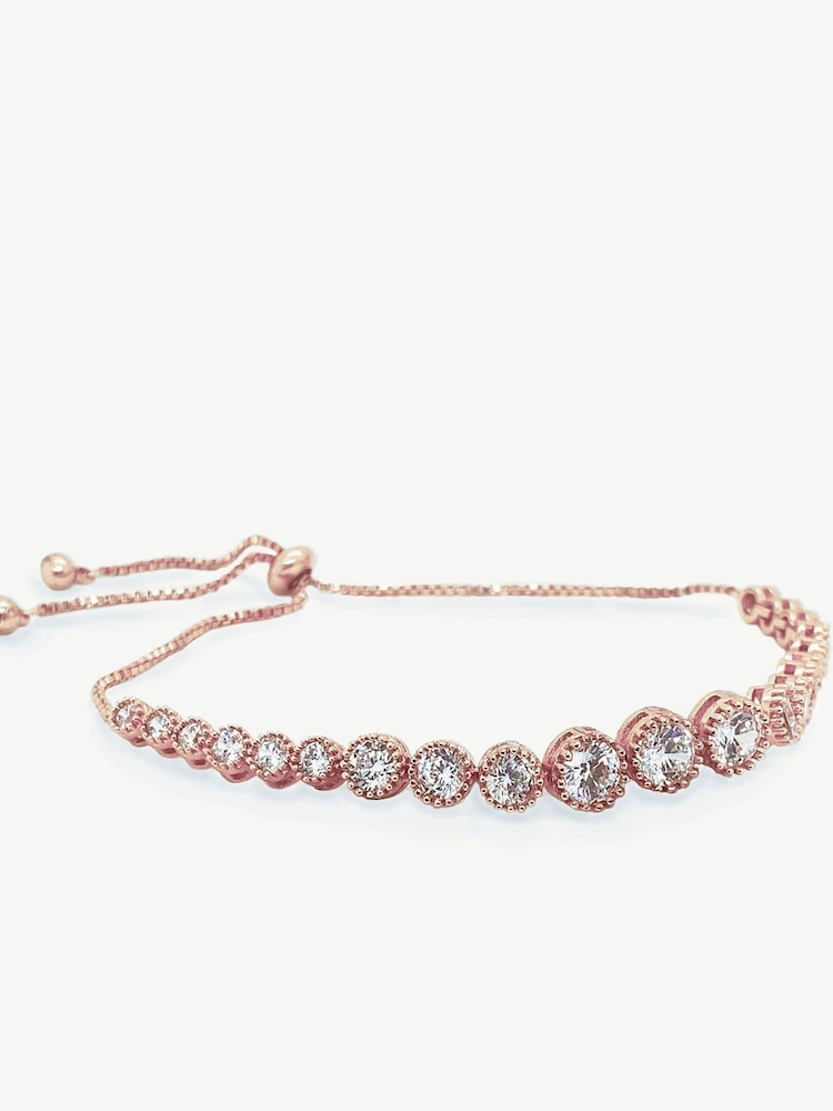 Ivory & Co Rose Gold Marseille Crystal Graduating Bracelet - Image 1 of 5