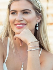 Ivory & Co Rose Gold Marseille Crystal Graduating Bracelet - Image 2 of 5
