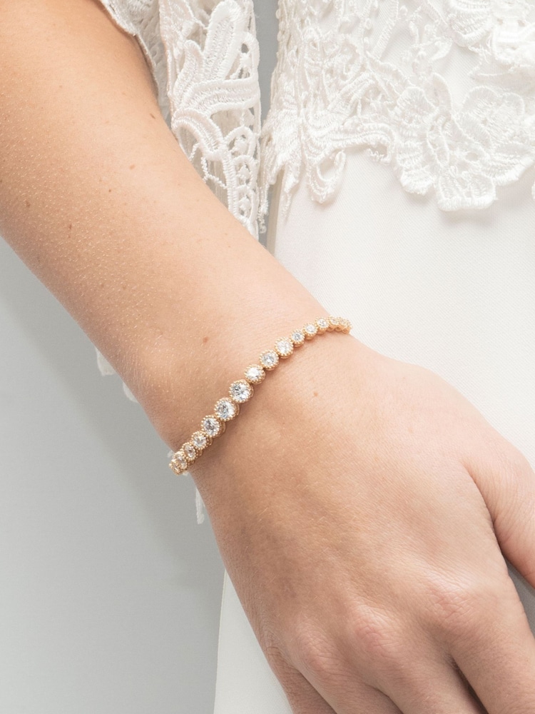 Ivory & Co Gold Marseille Crystal Graduating Bracelet - Image 4 of 4