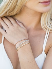 Ivory & Co Rose Gold Tivoli Crystal Delicate Toggle Bracelet - Image 3 of 4