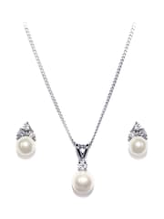 Ivory & Co Silver Classic Crystal And Pearl Set - Image 1 of 4