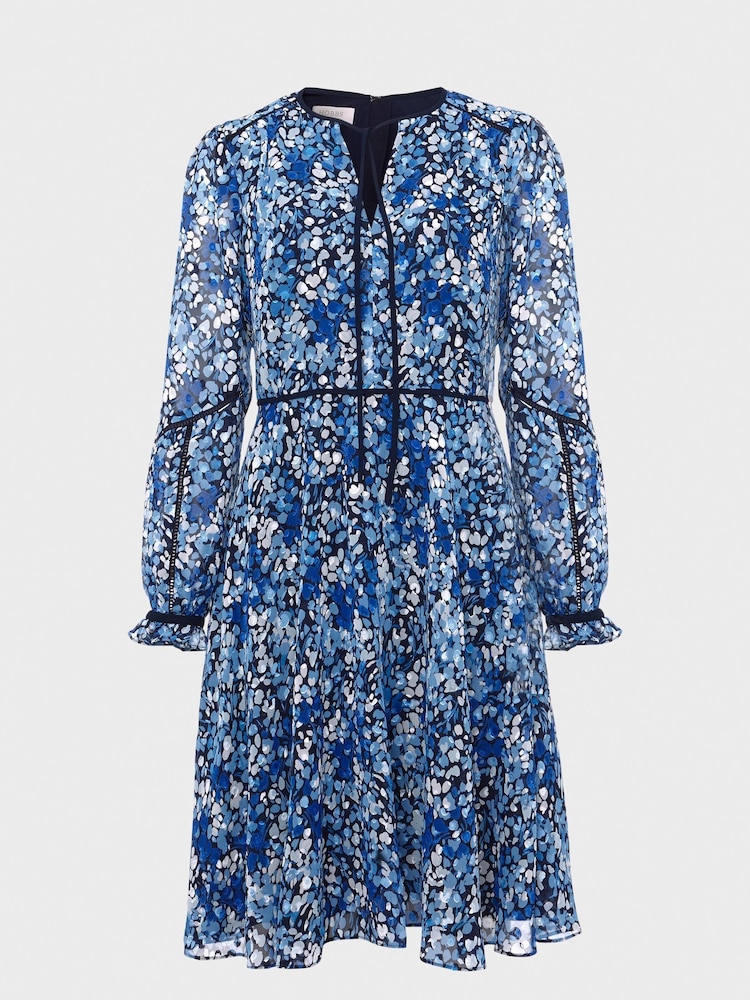 Hobbs Blue Sasha Dress - Image 4 of 4 Hobbs Blue Sasha Dress - Image 4 of 4