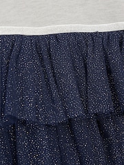 Miss Robe grise 100% coton à manches longues 2- en -1 Robe à sequins avec jupe tutu - Image 5 of 5