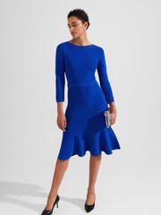 Hobbs Blue Quinn Knitted Dress - Image 1 of 4