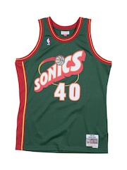 Fanatics Green NBA Seattle Supersonics Shawn Kemp 1995-1996 Hardwood Classics Road Swingman Jersey - Image 2 of 3