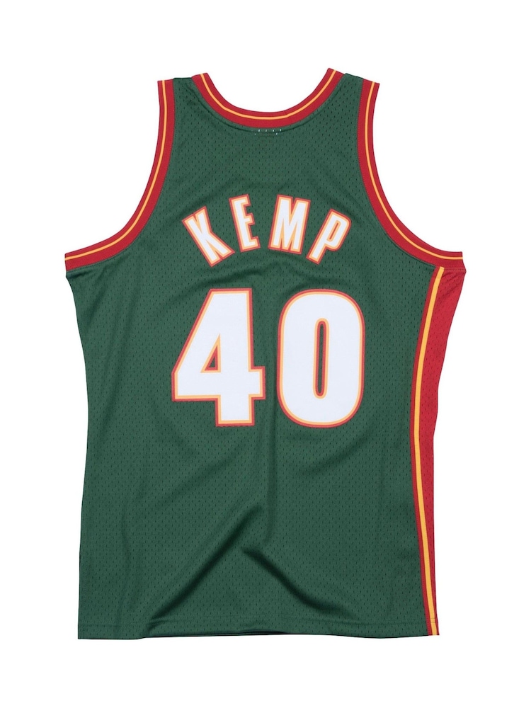 Fanatics Green NBA Seattle Supersonics Shawn Kemp 1995-1996 Hardwood Classics Road Swingman Jersey - Image 3 of 3