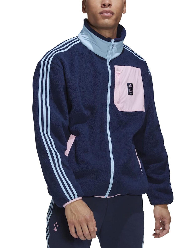 adidas Blue Arsenal Lifestyler Fleece Jacket - Image 1 of 3