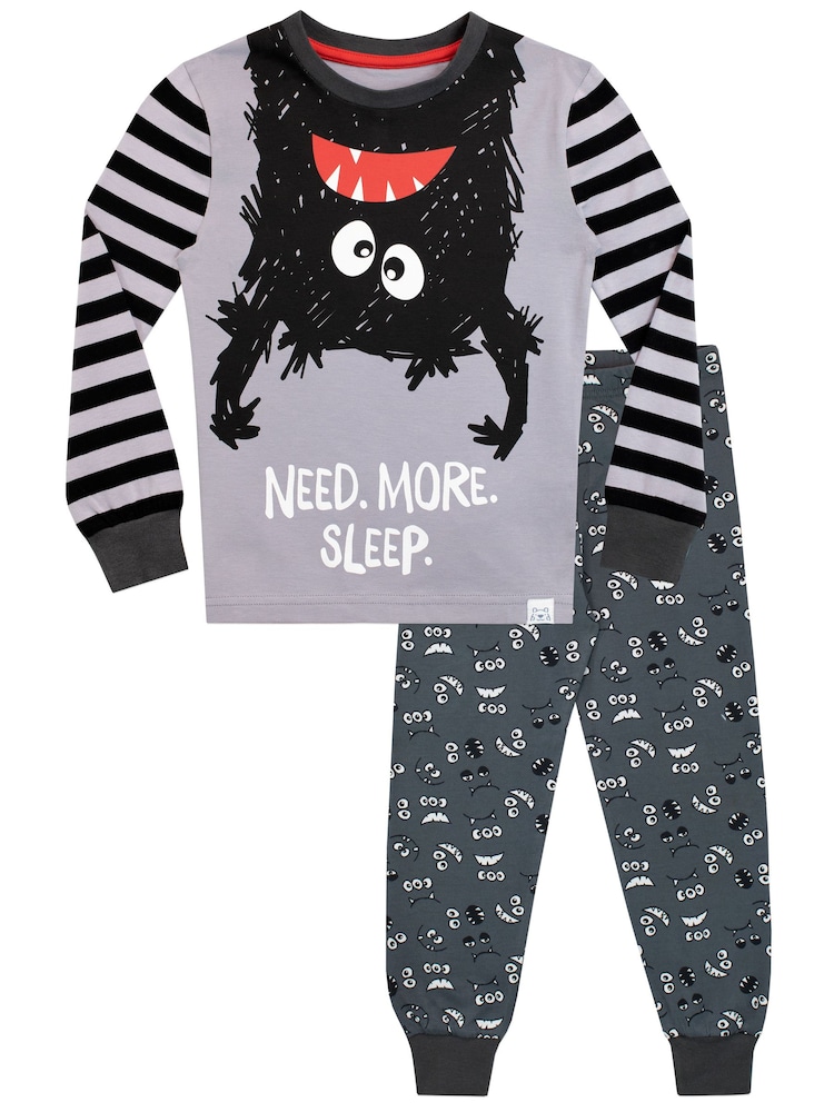 Harry Bear Grey Snuggle Fit Monster Pyjamas - Image 1 of 5 Harry Bear Grey Snuggle Fit Monster Pyjamas - Image 1 of 5