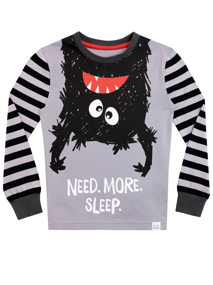 Harry Bear Grey Snuggle Fit Monster Pyjamas - Image 2 of 5 Harry Bear Grey Snuggle Fit Monster Pyjamas - Image 2 of 5