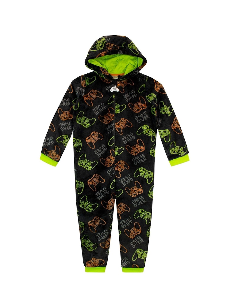 Harry Bear Black Game Over Onesie - Image 1 of 4