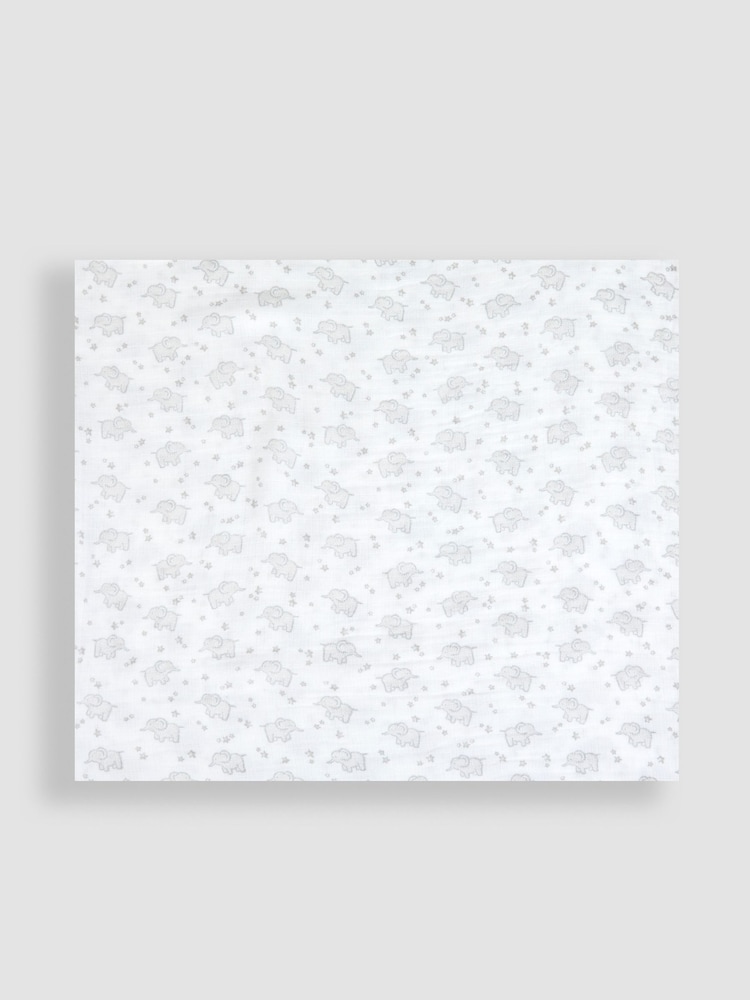 JoJo Maman Bébé Grey Elephant Extra Large Muslin - Image 4 of 4 JoJo Maman Bébé Grey Elephant Extra Large Muslin - Image 4 of 4