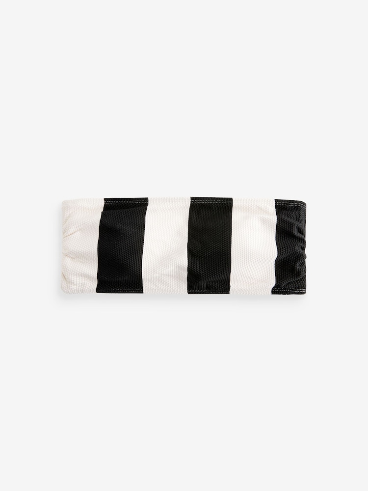 Black/Ecru Pique Stripe Bikini Top - Image 3 of 3