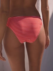 Pink/Red Stripe High Leg Bikini Bottoms - Image 4 of 6