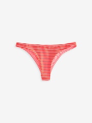 Pink/Red Stripe High Leg Bikini Bottoms - Image 6 of 6