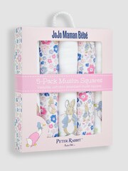 JoJo Maman Bébé 5-Pack Pretty Beatrix Potter Embroidered Muslins - Image 3 of 3