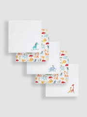 JoJo Maman Bébé Bright Jungle 5-Pack Embroidered Muslin Squares - Image 2 of 3