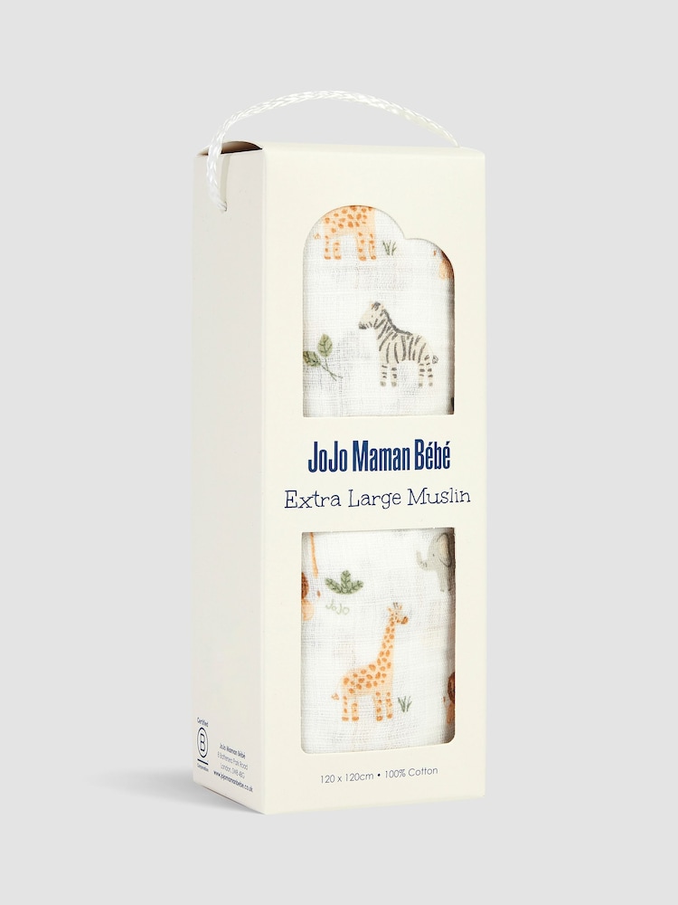 JoJo Maman Bébé Soft Safari Extra Large Muslin - Image 4 of 4