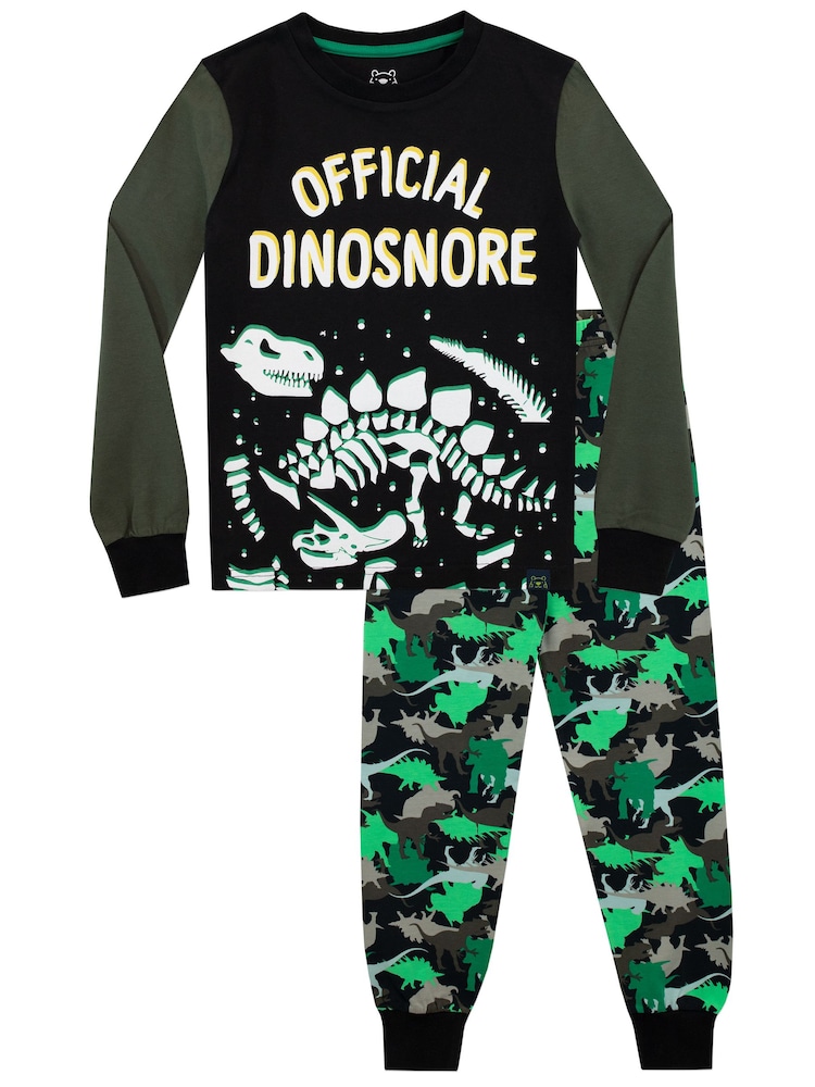 Harry Bear Green Dinosaur Snuggle Fit Pyjamas - Image 1 of 5
