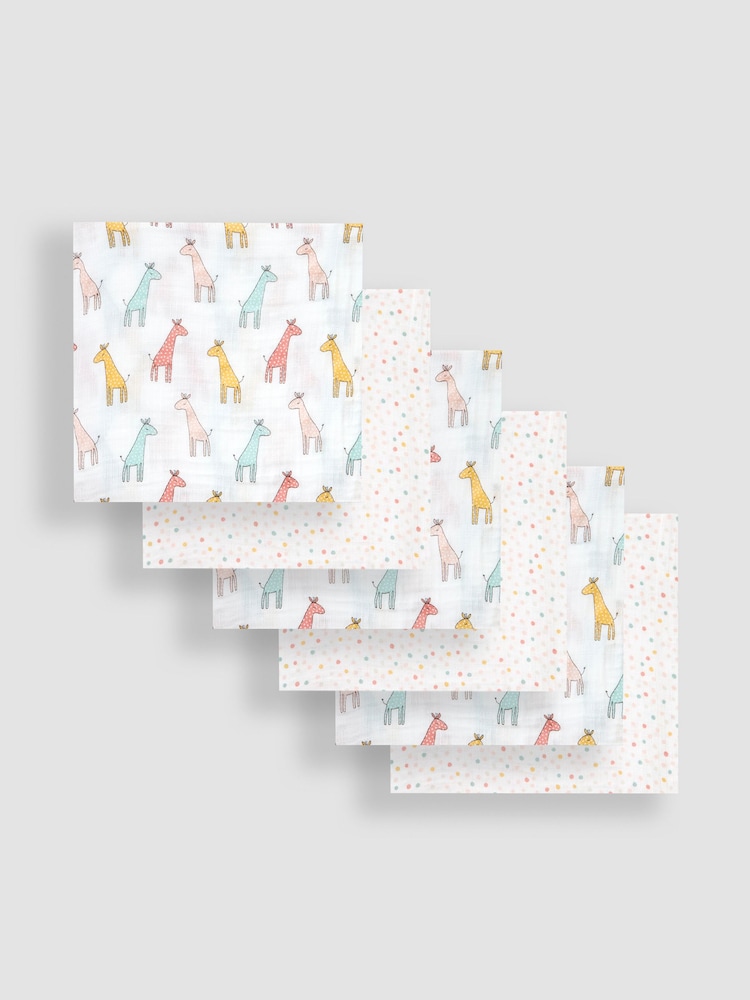 JoJo Maman Bébé 6-Pack Muslins - Image 2 of 3
