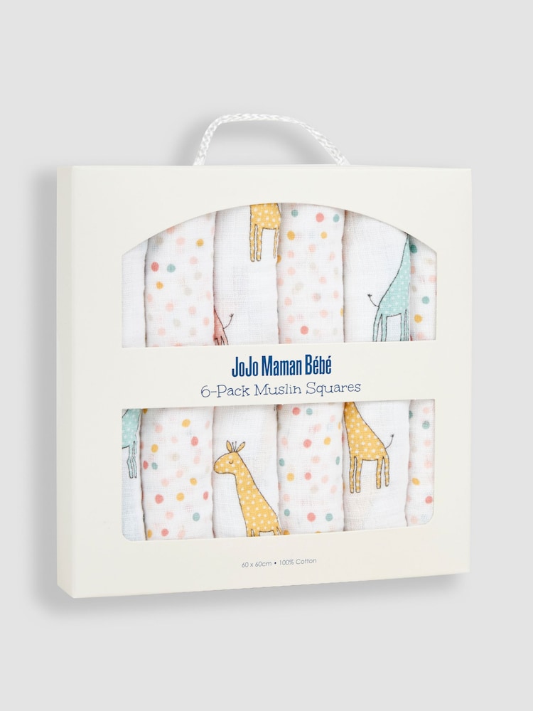 JoJo Maman Bébé 6-Pack Muslins - Image 3 of 3