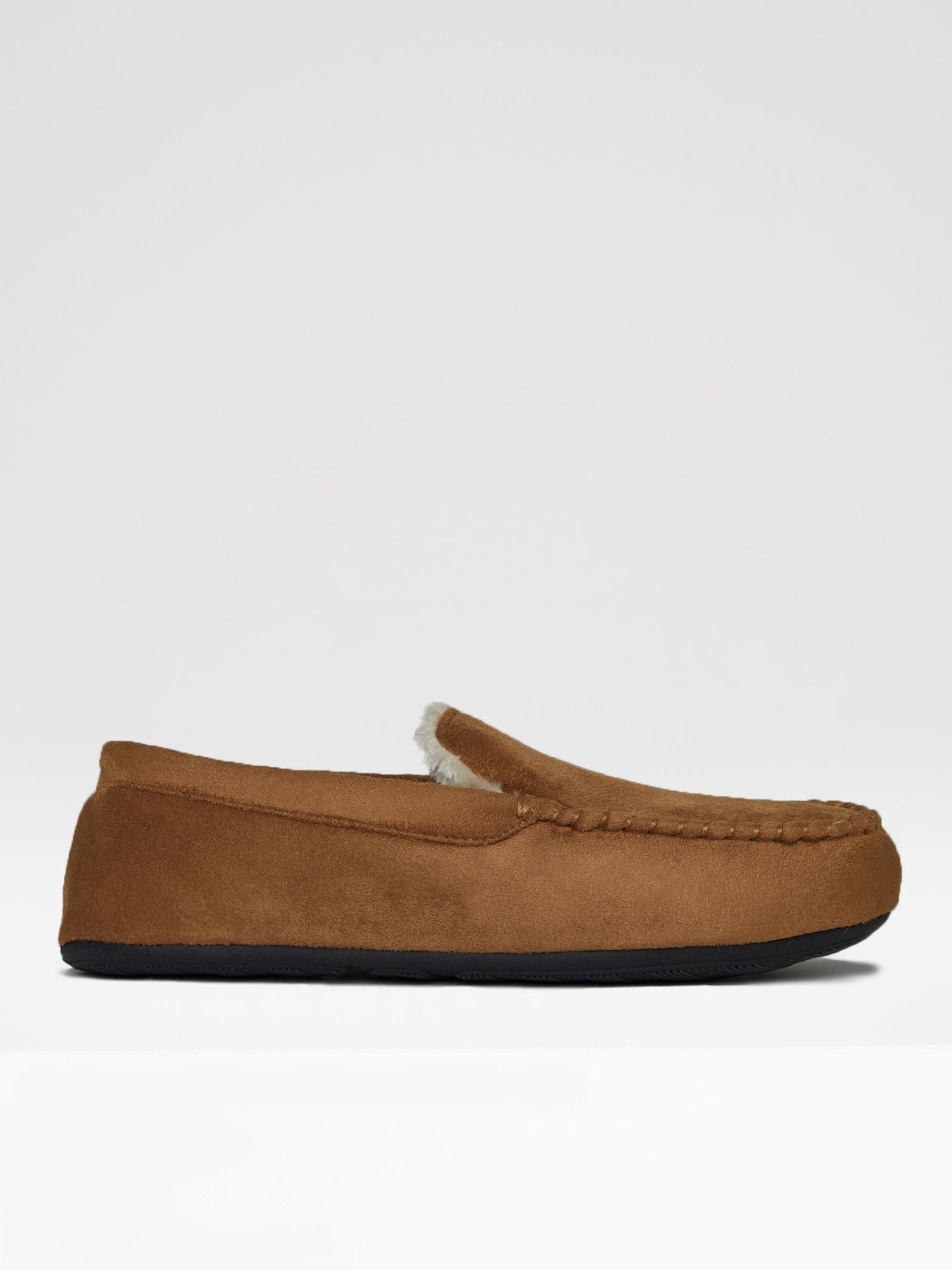 Buy Threadbare Brown Faux Fur Lined Suedette Moccasin Slippers from the Next UK online shop