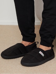 Threadbare Black Thinsulate Padded Mule Slippers - Image 5 of 5