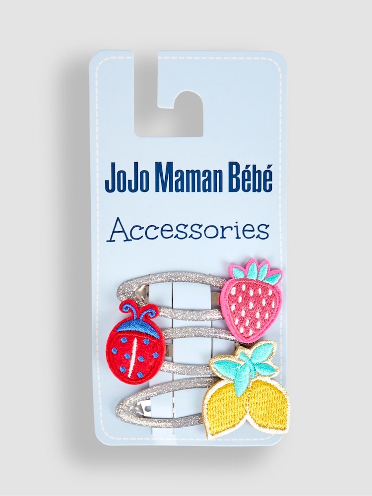 JoJo Maman Bébé Strawberry 3-Pack Fruit Clips - Image 2 of 3