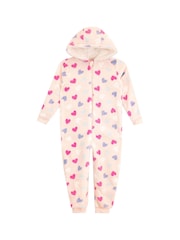 Harry Bear Pink Hearts Fleece All In One - Image 1 of 4