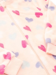 Harry Bear Pink Hearts Fleece All In One - Image 4 of 4