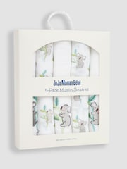 Pack de 5 muselinas cuadradas con bordados de JoJo Maman Bébé - Imagen 3 de 3