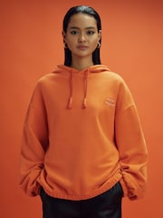 Reiss x McLaren F1 Team Papaya McLaren F1 Elasticated Cotton Hoodie - Image 4 of 11