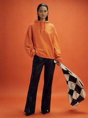 Reiss x McLaren F1 Team Papaya McLaren F1 Elasticated Cotton Hoodie - Image 5 of 11