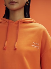 Reiss x McLaren F1 Team Papaya McLaren F1 Elasticated Cotton Hoodie - Image 6 of 11