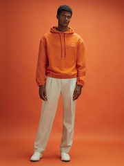 Reiss x McLaren F1 Team Papaya McLaren F1 Elasticated Cotton Hoodie - Image 7 of 11