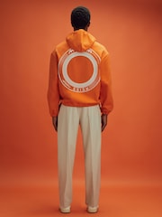 Reiss x McLaren F1 Team Papaya McLaren F1 Elasticated Cotton Hoodie - Image 8 of 11
