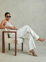 Reiss Nude Julie Embellished Suede Heeled Sandals - Image 2 of 5