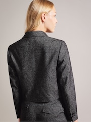 Ted Baker Grey Jaiddee Double Breasted Crop Blazer - Image 2 of 8