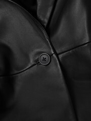 Reiss Black Bailey Leather Single Breasted Blazer - Image 6 of 6