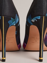 Ted Baker Black Orlas Printed Satin 103mm Court Shoes - Image 3 of 5