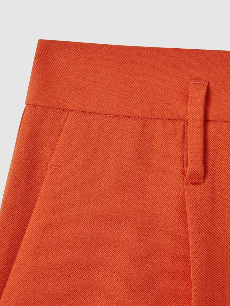 Reiss x McLaren F1 Team Papaya Wool Blend Pleated Shorts - Image 7 of 7