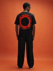 Reiss x McLaren F1 Team Black McLaren F1 Oversized Cotton Crew Neck T-Shirt - Image 6 of 9