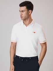Reiss White McLaren F1 Mercerised 100% Cotton Polo Shirt - Image 1 of 7