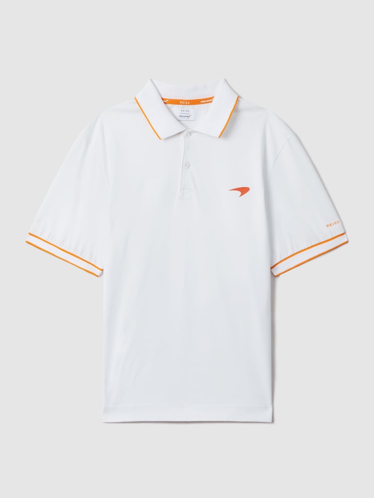 Reiss White McLaren F1 Mercerised 100% Cotton Polo Shirt - Image 2 of 7