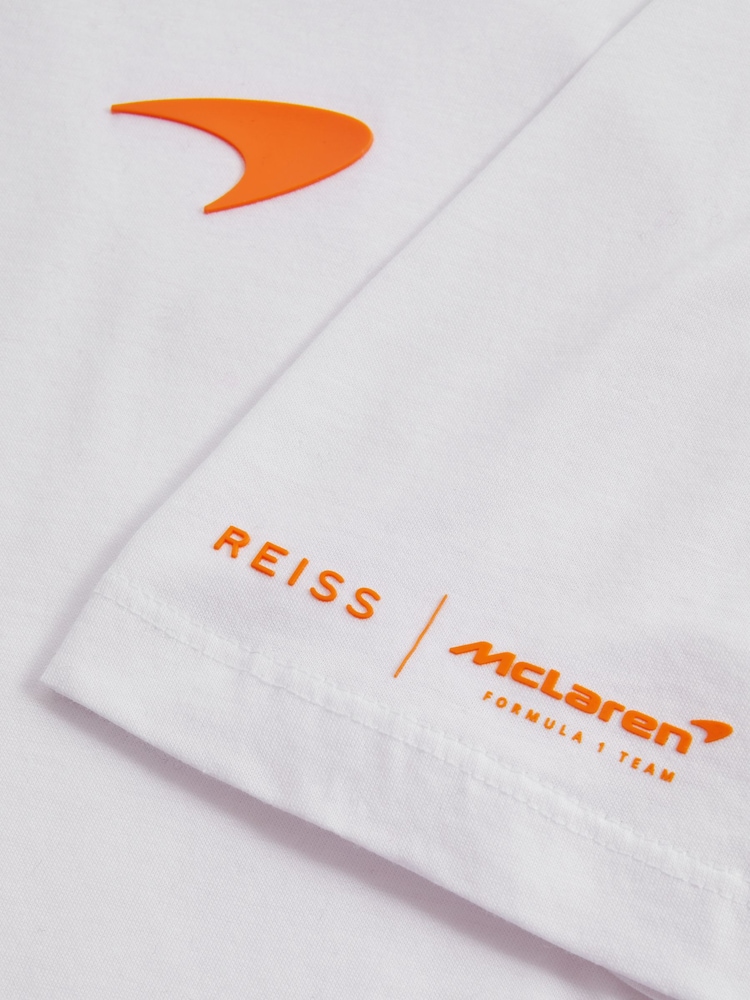 Reiss White McLaren F1 Mercerised 100% Cotton Polo Shirt - Image 7 of 7
