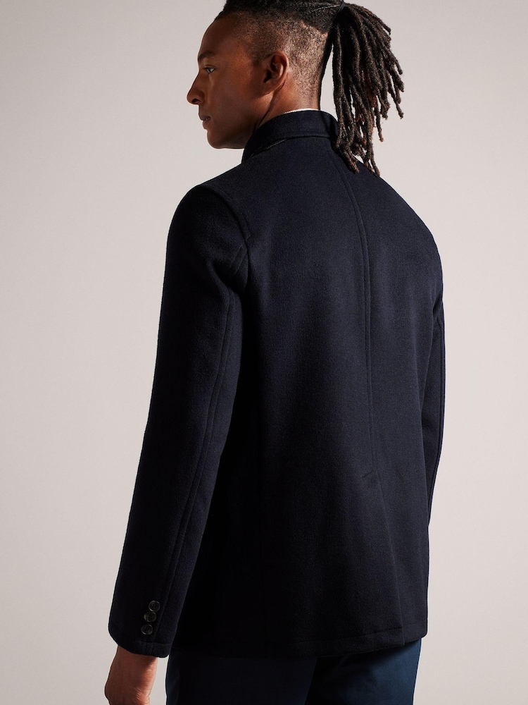 Ted Baker Blue Aldovie Wool Peacoat - Image 2 of 7