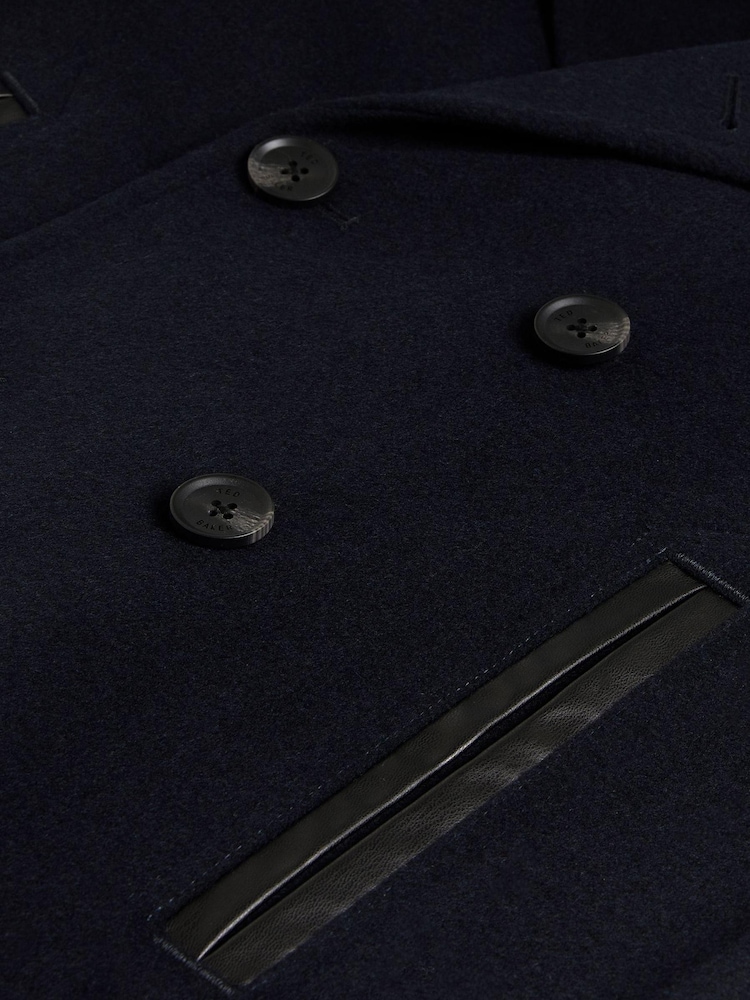 Ted Baker Blue Aldovie Wool Peacoat - Image 7 of 7
