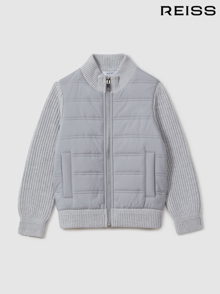 Reiss Soft Grey Melange Trainer 13-14 yrs Hybrid Zip Through Quilted Jacket - Image 10 of 10 Reiss Soft Grey Melange Trainer 13-14 yrs Hybrid Zip Through Quilted Jacket - Image 10 of 10