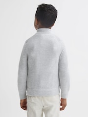Reiss Soft Grey Melange Trainer 13-14 yrs Hybrid Zip Through Quilted Jacket - Image 5 of 8