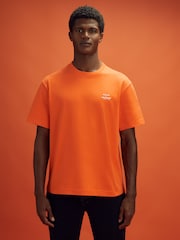 Reiss x McLaren F1 Team Papaya McLaren F1 Oversized Cotton Crew Neck T-Shirt - Image 3 of 10