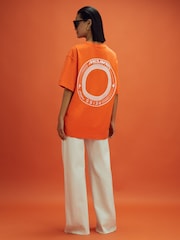 Reiss x McLaren F1 Team Papaya McLaren F1 Oversized Cotton Crew Neck T-Shirt - Image 8 of 10